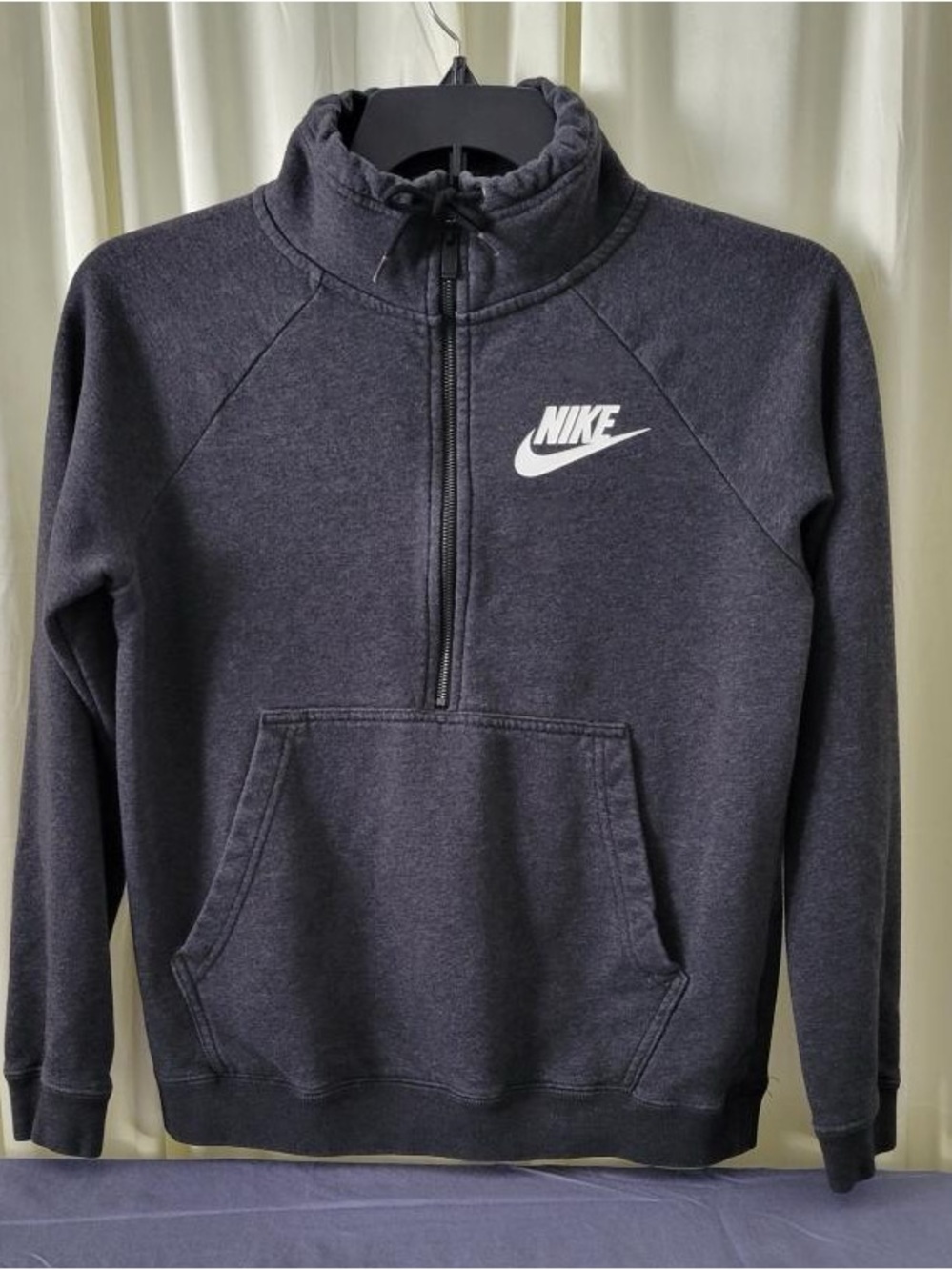 Nike Womens Charcoal Zip-Up Funnel Neck Sweatshirt